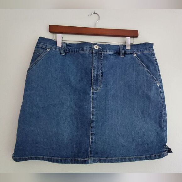 Gloria Vanderbilt Blue Mini Skirt Skort Casual Size 16 - Picture 3 of 8
